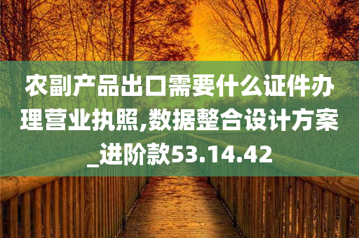 农副产品出口需要什么证件办理营业执照,数据整合设计方案_进阶款53.14.42