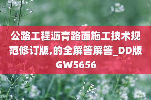 公路工程沥青路面施工技术规范修订版,的全解答解答_DD版GW5656