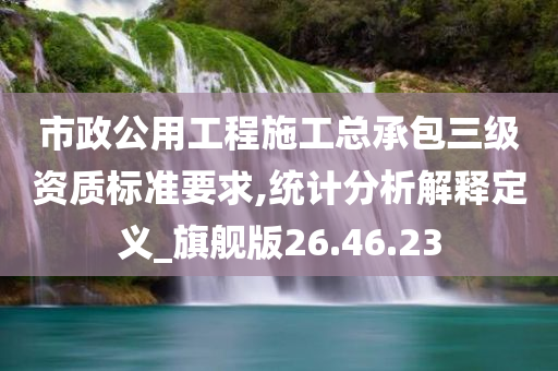 市政公用工程施工总承包三级资质标准要求,统计分析解释定义_旗舰版26.46.23