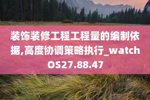 装饰装修工程工程量的编制依据,高度协调策略执行_watchOS27.88.47