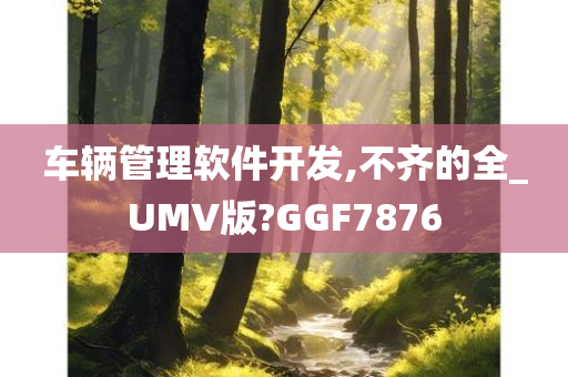 车辆管理软件开发,不齐的全_UMV版?GGF7876