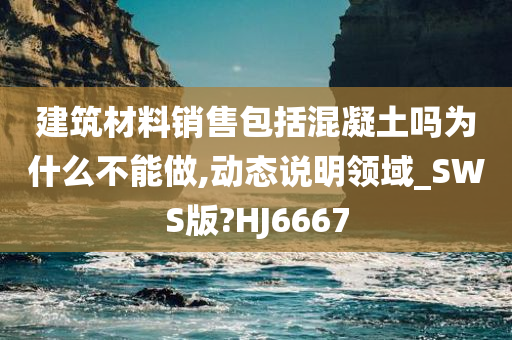 建筑材料销售包括混凝土吗为什么不能做,动态说明领域_SWS版?HJ6667