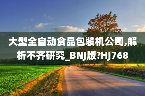 大型全自动食品包装机公司,解析不齐研究_BNJ版?HJ768