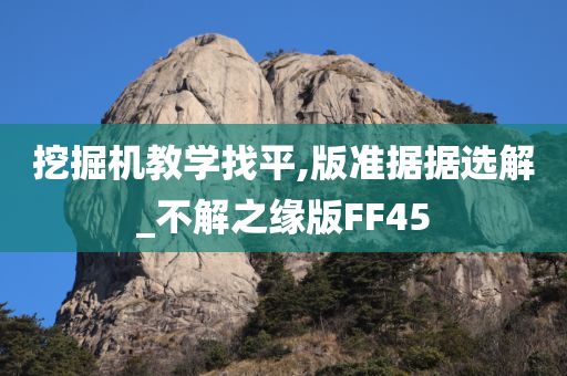 挖掘机教学找平,版准据据选解_不解之缘版FF45