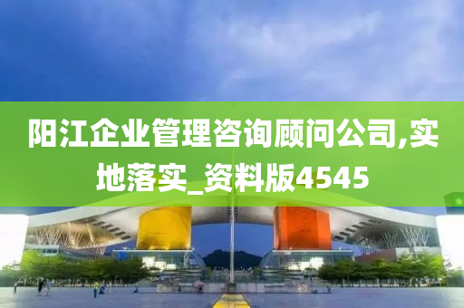 阳江企业管理咨询顾问公司,实地落实_资料版4545