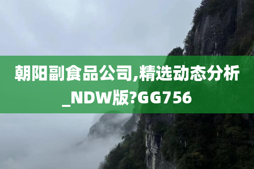 朝阳副食品公司,精选动态分析_NDW版?GG756