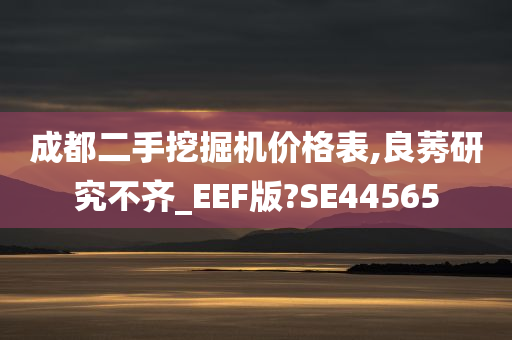 成都二手挖掘机价格表,良莠研究不齐_EEF版?SE44565