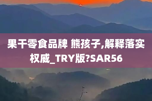 果干零食品牌 熊孩子,解释落实权威_TRY版?SAR56