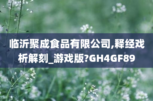 临沂聚成食品有限公司,释经戏析解刻_游戏版?GH4GF89