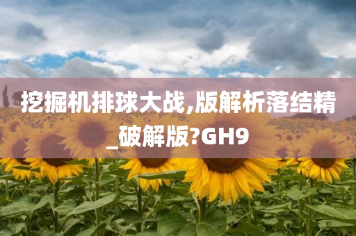 挖掘机排球大战,版解析落结精_破解版?GH9