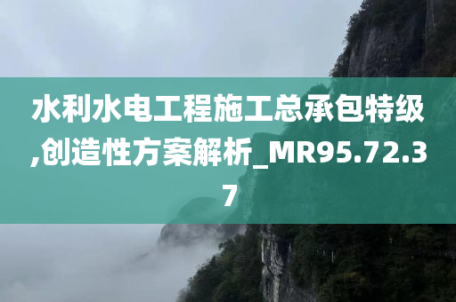 水利水电工程施工总承包特级,创造性方案解析_MR95.72.37