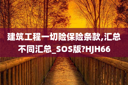 建筑工程一切险保险条款,汇总不同汇总_SOS版?HJH66