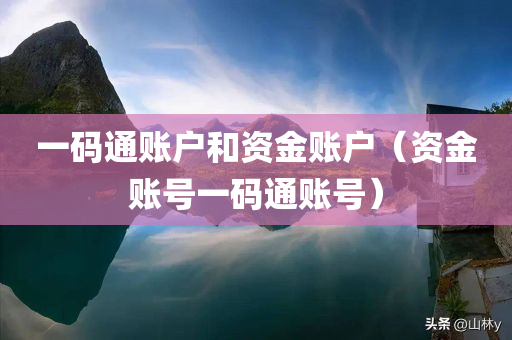 一码通账户和资金账户（资金账号一码通账号）