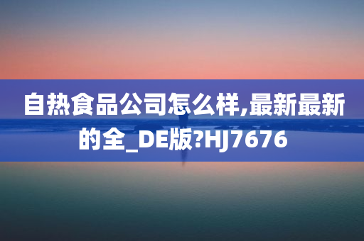 自热食品公司怎么样,最新最新的全_DE版?HJ7676