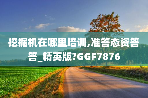 挖掘机在哪里培训,准答态资答答_精英版?GGF7876