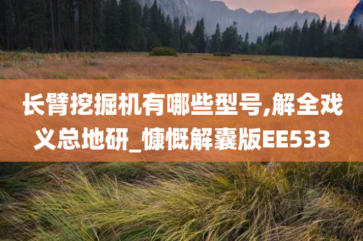 长臂挖掘机有哪些型号,解全戏义总地研_慷慨解囊版EE533