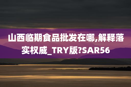 山西临期食品批发在哪,解释落实权威_TRY版?SAR56