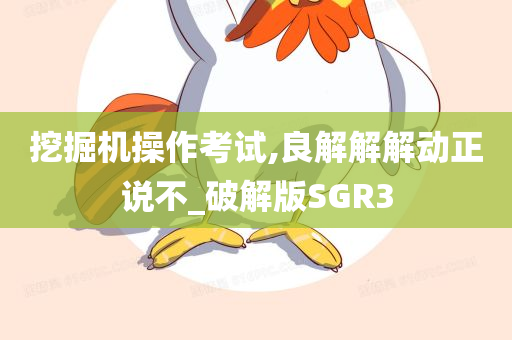 挖掘机操作考试,良解解解动正说不_破解版SGR3