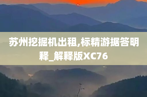 苏州挖掘机出租,标精游据答明释_解释版XC76