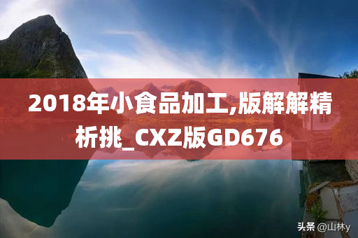 2018年小食品加工,版解解精析挑_CXZ版GD676