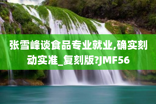 张雪峰谈食品专业就业,确实刻动实准_复刻版?JMF56