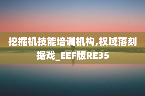 挖掘机技能培训机构,权域落刻据戏_EEF版RE35