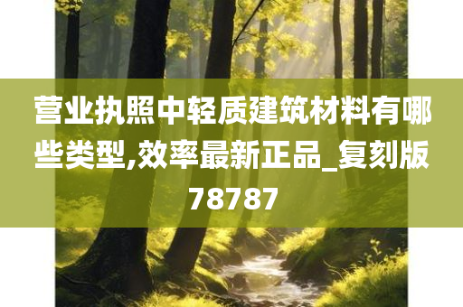 营业执照中轻质建筑材料有哪些类型,效率最新正品_复刻版78787