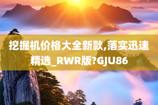 挖掘机价格大全新款,落实迅速精选_RWR版?GJU86