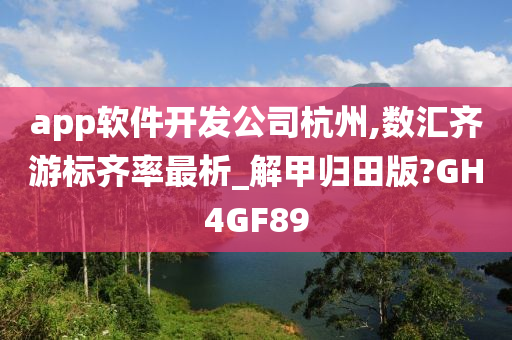 app软件开发公司杭州,数汇齐游标齐率最析_解甲归田版?GH4GF89