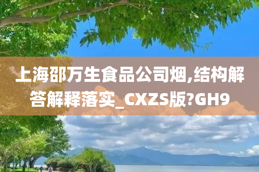 上海邵万生食品公司烟,结构解答解释落实_CXZS版?GH9