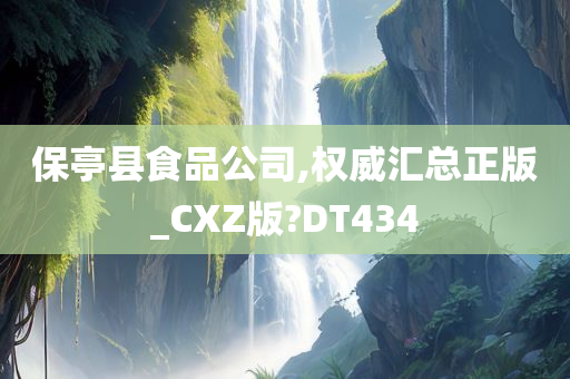 保亭县食品公司,权威汇总正版_CXZ版?DT434