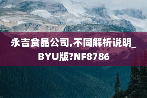 永吉食品公司,不同解析说明_BYU版?NF8786