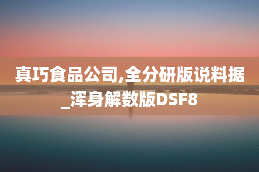 真巧食品公司,全分研版说料据_浑身解数版DSF8