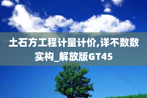 土石方工程计量计价,详不数数实构_解放版GT45