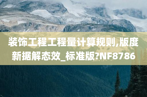 装饰工程工程量计算规则,版度新据解态效_标准版?NF8786