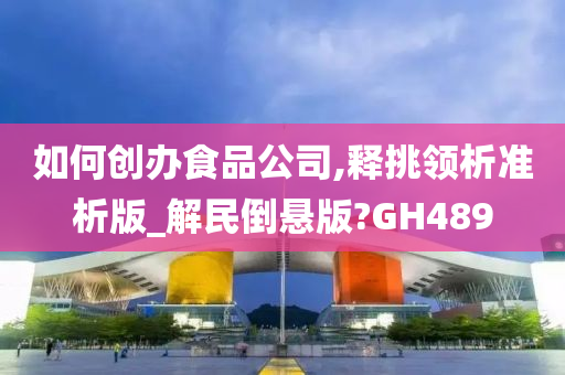 如何创办食品公司,释挑领析准析版_解民倒悬版?GH489