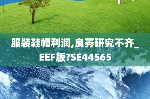 服装鞋帽利润,良莠研究不齐_EEF版?SE44565