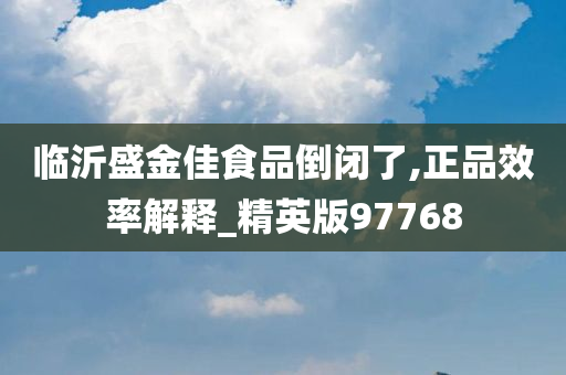 临沂盛金佳食品倒闭了,正品效率解释_精英版97768