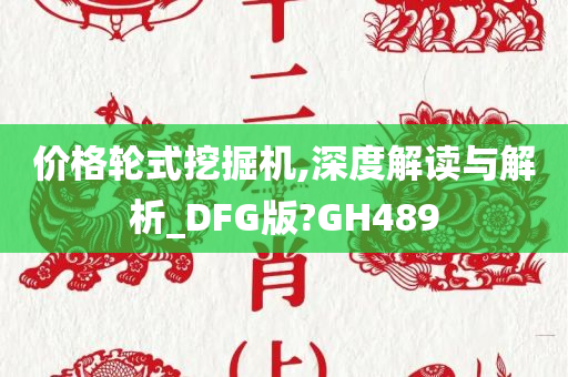 价格轮式挖掘机,深度解读与解析_DFG版?GH489