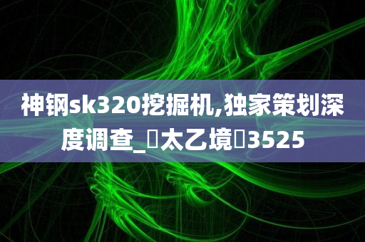 神钢sk320挖掘机,独家策划深度调查_‌太乙境‌3525