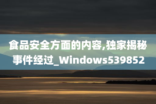 食品安全方面的内容,独家揭秘事件经过_Windows539852