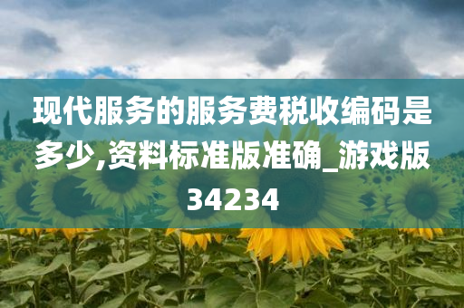 现代服务的服务费税收编码是多少,资料标准版准确_游戏版34234