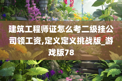 建筑工程师证怎么考二级挂公司领工资,定义定义挑战版_游戏版78