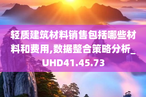 轻质建筑材料销售包括哪些材料和费用,数据整合策略分析_UHD41.45.73