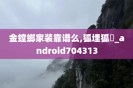 金螳螂家装靠谱么,狐埋狐搰_android704313