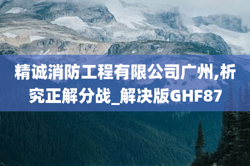 精诚消防工程有限公司广州,析究正解分战_解决版GHF87