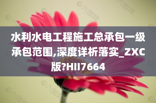 水利水电工程施工总承包一级承包范围,深度详析落实_ZXC版?HII7664