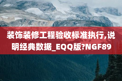 装饰装修工程验收标准执行,说明经典数据_EQQ版?NGF89