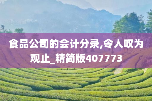 食品公司的会计分录,令人叹为观止_精简版407773