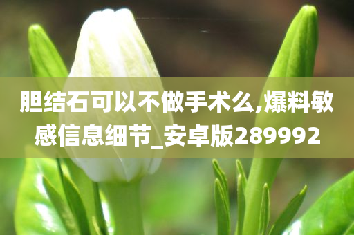 胆结石可以不做手术么,爆料敏感信息细节_安卓版289992